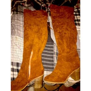 Suede thigh high boots size 8